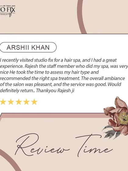 This client review speaks to the personalized approach I take with hair spas. My staff assessed her hair type to recommend the right treatment for the best results.
