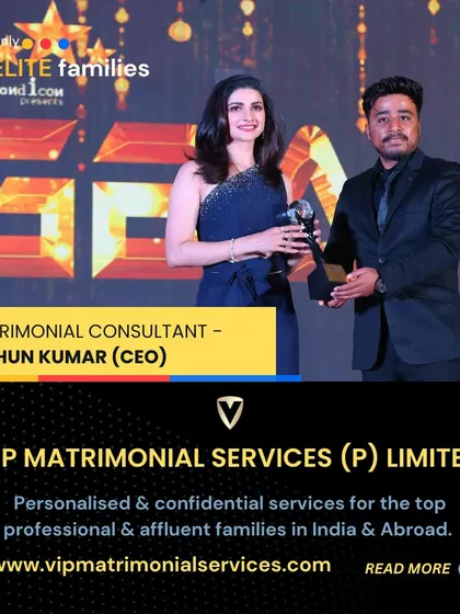 It is an honor to be recognized for my dedication to creating meaningful connections. As the CEO of VIP Matrimonial Services, receiving this award reinforces my commitment to providing a personalized and confidential service for affluent families in India and abroad.