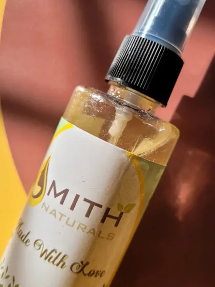 My Anti-Frizz Hair Serum, perfect for taming unruly hair. Just a small amount is enough to detangle, de-frizz, and add a beautiful gloss to your hair.