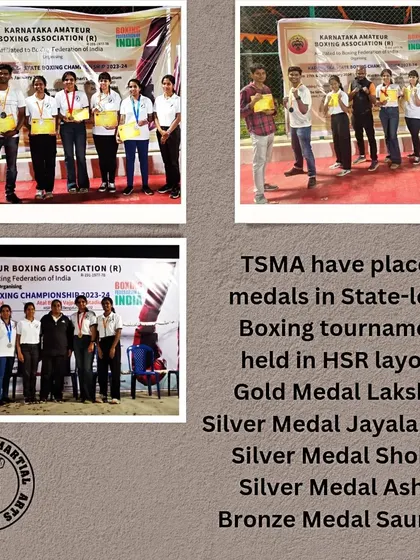 Our boxing team achieved great success at the state-level tournament in HSR Layout. We secured a haul of medals including gold for Lakshmi, silver for Jayalakshmi, Shobha, and Ashim, and bronze for Saurabh, showcasing the depth of talent in our boxing program.