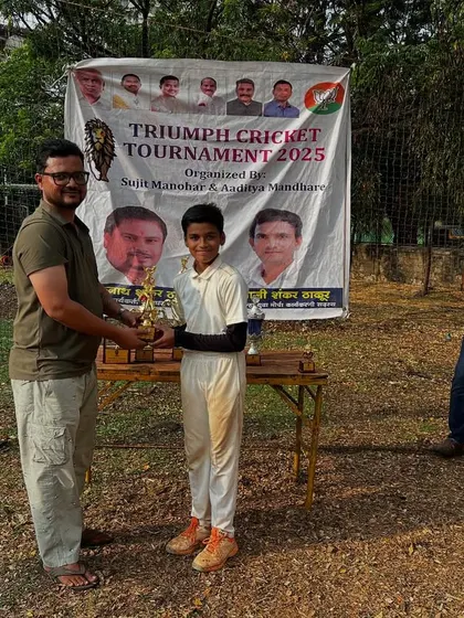 Another proud moment from our tournament as a player receives his trophy. We ensure every participant gets a chance to shine and be recognized for their efforts.