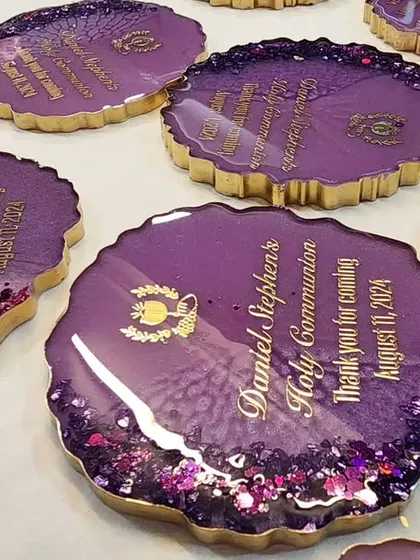 More custom magnets in purple and gold. I love how the colors turned out.