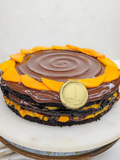 Another view of our Nutella Mango Cake. The combination of creamy, rich Nutella and sweet, tangy mango is an unexpected delight.