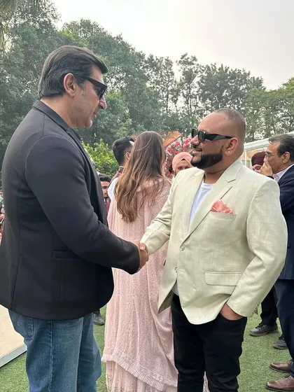 Shaking hands with Nawwab Shah. It was a pleasure to meet him.