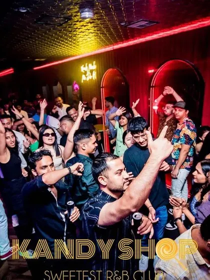The crowd with their hands up for an 'Ultimate Desi Night'. This is the response I aim for when I drop a massive Bollywood or Punjabi anthem.