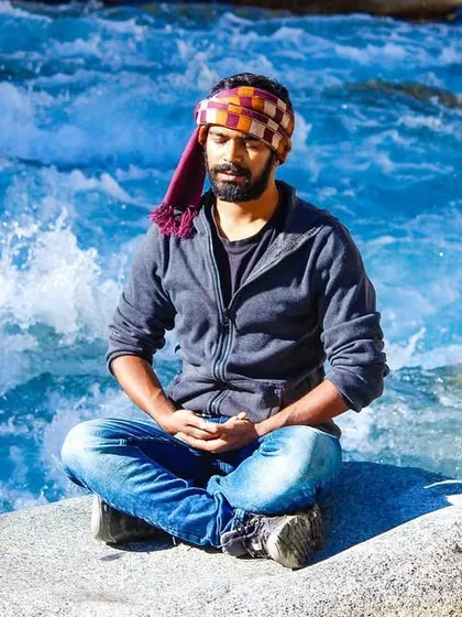 A duplicate of my meditation in the river, with the rushing water around me.