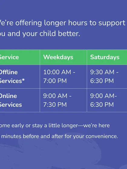 To better support our community, we have extended our service hours for both online and offline services. This table clearly outlines our new, more accessible timings, reflecting our responsiveness to your needs.