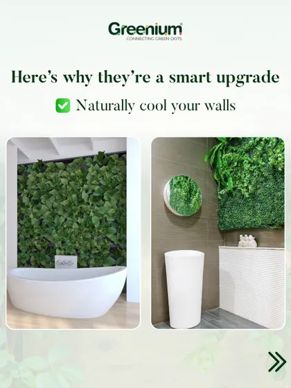 A smart upgrade for any home, vertical gardens can even be installed in bathrooms. This image shows how a green wall can add a spa-like, natural feel to a bathroom, creating a serene and cool environment.