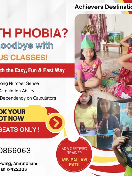 Say goodbye to math phobia! This flyer for our Abacus classes in Nashik, led by certified trainer Ms. Pallavi Patil, shows how we make math easy, fun, and fast. The images feature kids proudly displaying their creative projects, blending analytical and artistic skills.