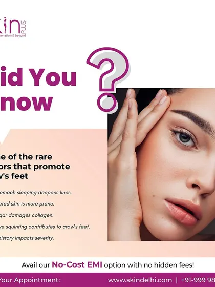 Did you know that factors like your sleeping position and sugar intake can promote crow's feet? Dehydrated skin is also more prone to fine lines. This post shares some of the lesser-known causes of wrinkles.
