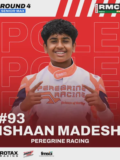 Pole position for Ishaan Madesh in the Senior Max qualifying at Round 4.