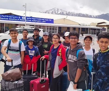 Another shot of our team's arrival in Ladakh. The anticipation and excitement for the training ahead are clear on their faces.