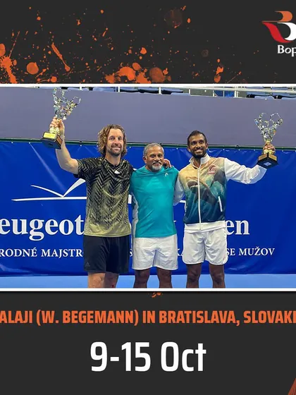 The first of four historic wins: Balaji and partner winning in Bratislava, Slovakia, under the guidance of Balu Sir.