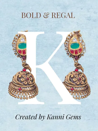 Bold in presence and regal in detail. These statement jhumka earrings are a celebration of heritage, grace, and grandeur, designed to be passed down as a family treasure.