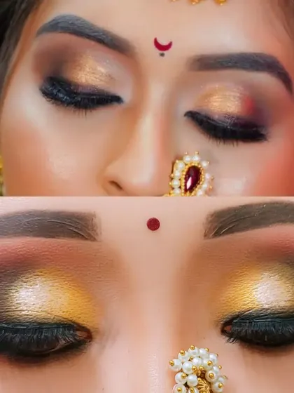 This image shows a comparison of eye makeup looks from my online class practice. It proves that you can learn and perfect these techniques from anywhere.