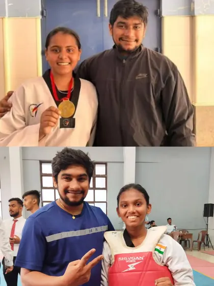 Two of my strong girls, Muskan Gupta and Sharvari Temkar, after winning gold medals at the DSO Taekwondo Championship in Mumbai. Their performance earned them a spot in the Zonal Championship.