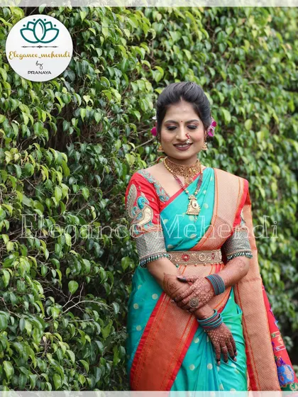 Our beautiful bride Gauraja, looking serene and elegant with her bridal henna.