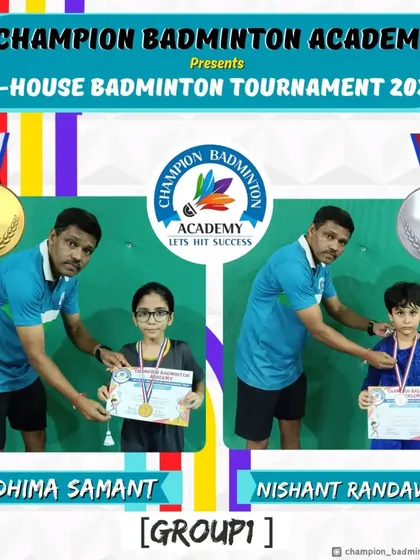Here are the young champions from Group 1 of our in-house tournament. Congratulations to Ridhima Samant (Winner) and Nishant Randavie (Runner-Up).