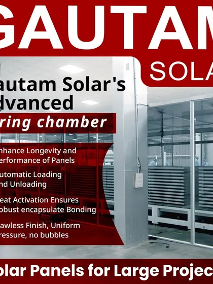Our advanced curing chamber enhances the longevity and performance of our panels. With automatic loading, heat activation for robust bonding, and uniform pressure, we ensure a flawless finish for our modules, making them ideal for large projects.