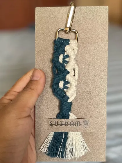 This is my double-shaded keychain, where I use two colors to create a split design. It's a modern and stylish look.
