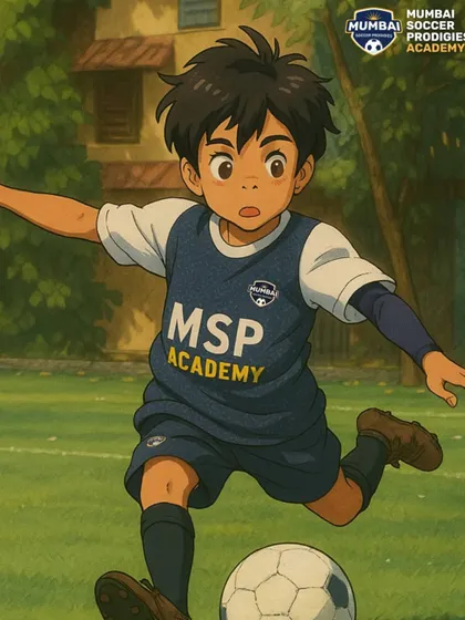 An anime-inspired action shot of a player striking the ball.