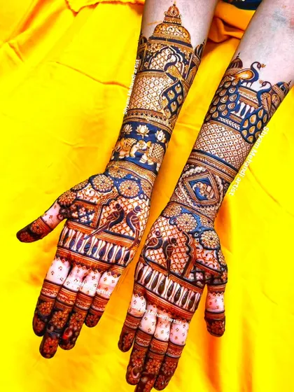 A full view of the previous design on both arms, showing the striking contrast and detail.
