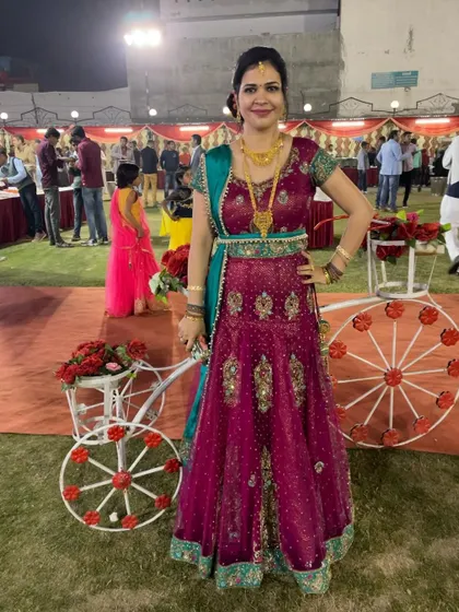 Throwback to this beautiful magenta lehenga I wore for a wedding. The heavy embroidery and bright color make it a perfect choice for a grand celebration.