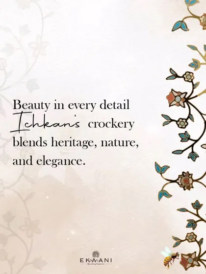 Beauty in every detail. This graphic highlights the heritage, nature, and elegance that I blend into my Ichkan crockery, turning every meal into an artistic celebration.