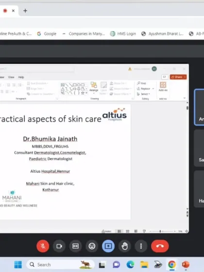 Another view of the presentation screen during my webinar on skin care. My credentials and clinic affiliations are always clearly stated to ensure transparency.