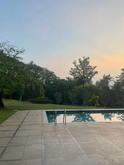 That perfect end-of-day light reflecting on the pool. Spending time with friends and family, and just appreciating a beautiful sunset, is my kind of perfect day.