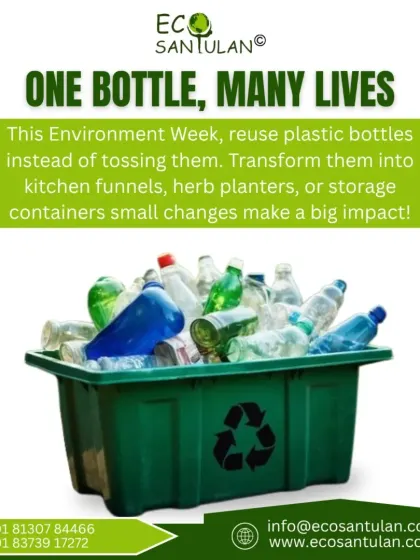 One bottle can have many lives. We encourage you to get creative and reuse plastic bottles as kitchen funnels, herb planters, or storage containers. Small changes make a big impact.