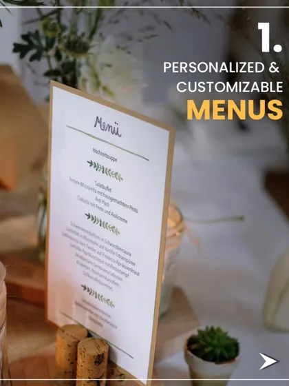 We believe in personalized and customizable menus. We work with you to create a food experience that perfectly matches your vision and taste.