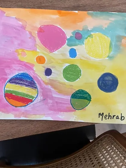 A duplicate of ID 144, this artwork showcases the student's exploration of color and composition.