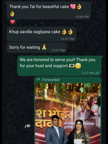 We were so honored to receive this feedback for the 44th birthday cake. "Khup aavdla saglyana cake" (Everyone loved the cake a lot) is the best compliment.