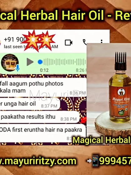 This is an unexpected result. This customer shared her feedback on my Magical Herbal Hair Oil, saying she is seeing hair she thought she had lost. It's a very fulfilling feeling to hear this.