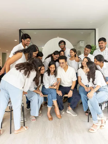 A fun, candid moment with the Aantrik team. We believe in working together and celebrating our successes.