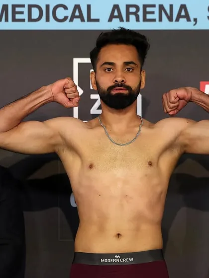 Our fighter looking confident and ready at the weigh-in for his international bout.