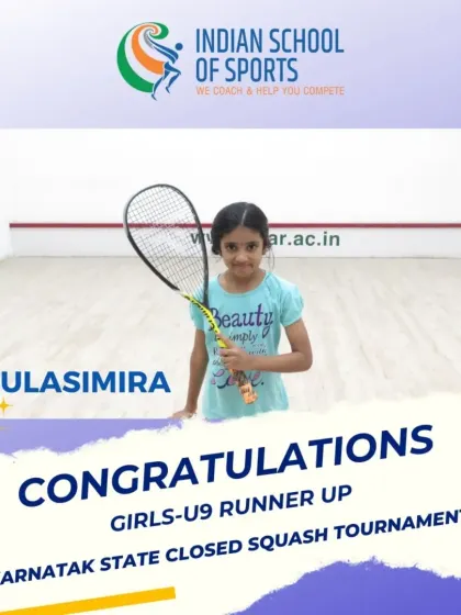 A huge congratulations to Tulasimira for her incredible performance, securing the runner-up position in the Girls U-9 category at the state closed squash tournament.