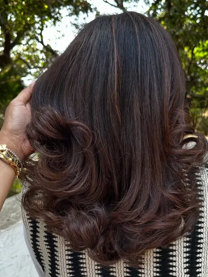 A close-up of the rich 'Chocolate Truffle' color.