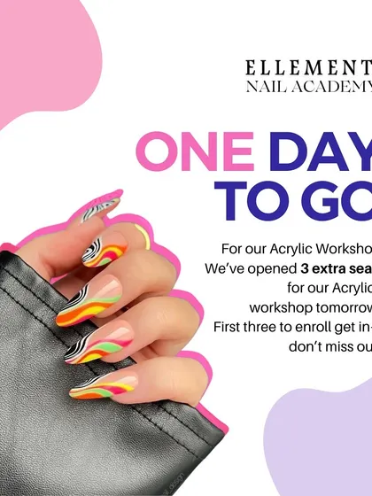 One day to go for our Acrylic Workshop. We've opened 3 extra seats, so enroll now and don't miss out.