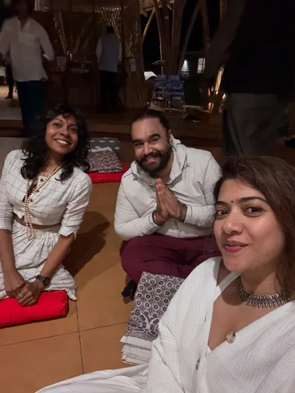 A selfie with friends from the tribe. These are the core memories that I cherish, moments of simple connection and shared spiritual seeking.
