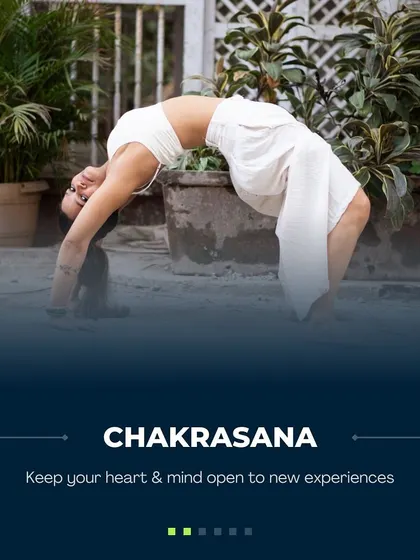 Chakrasana, or Wheel Pose, is a deep backbend that encourages us to keep our heart and mind open to new experiences. An open and curious attitude is a key ingredient for a youthful spirit.