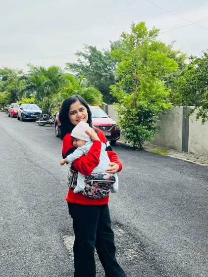 A candid shot from a walk outside with my baby. Getting fresh air is important for both of us.
