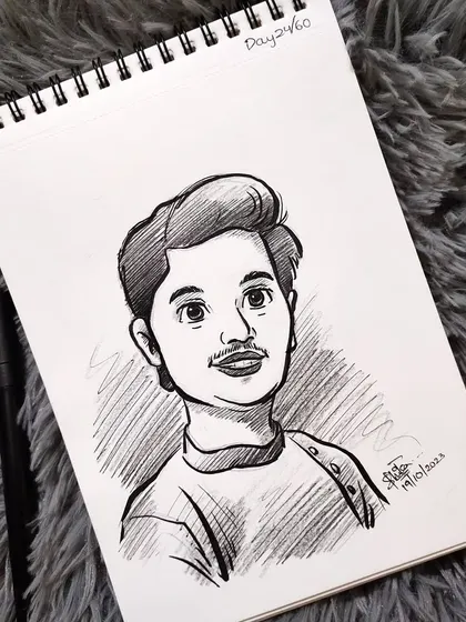 Another caricature sketch from my practice series. Each face is a new and exciting challenge.