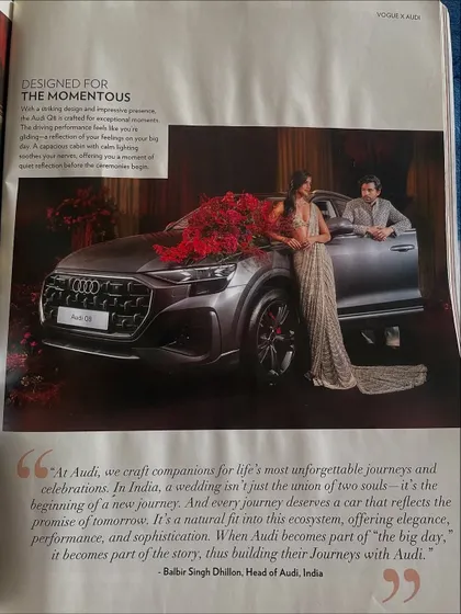 This print spread for Audi in Vogue India was a milestone project. I created a sophisticated and elegant makeup look that complemented the luxury of the brand, ensuring the models looked timeless and radiant under the studio lights.