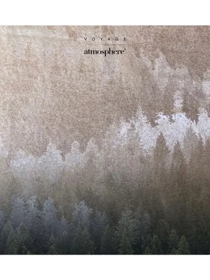 Inspired by the majestic pine trees of the Himalayas, this fabric features a misty, layered forest scene. I use such atmospheric prints to bring a sense of nature and tranquility indoors.
