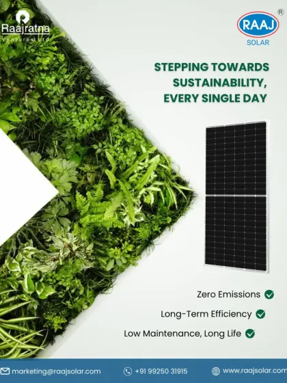 We are stepping towards sustainability every single day. Our panels promise zero emissions, long-term efficiency, and a low-maintenance, long life, making your switch to green energy simple and impactful.