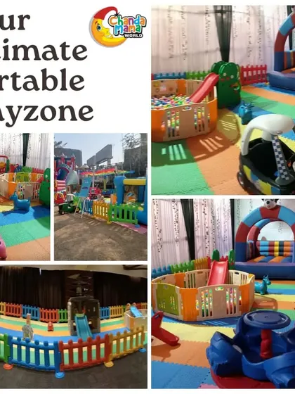 Your ultimate portable playzone. This collage shows four different setups, including a large outdoor area, a cozy indoor space, and a close-up of the blue spinner, highlighting my versatility.