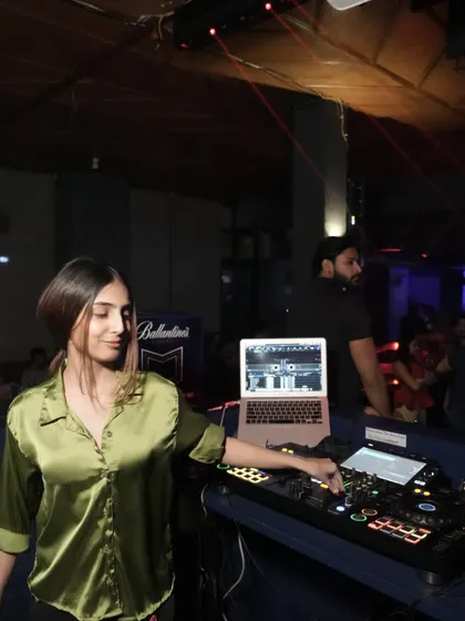 A candid shot from my Dehradun gig. You can see my laptop and DJ controller, the tools I use to craft my live sets.