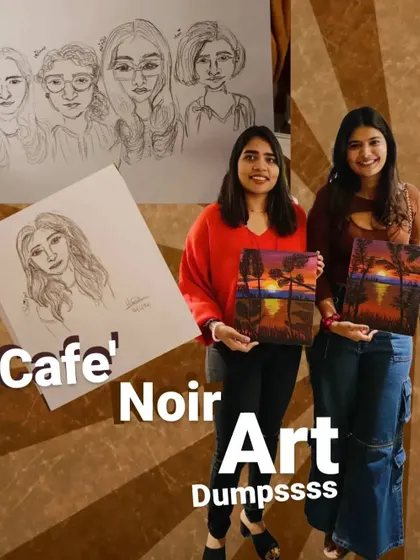 Another view of the art from the Cafe Noir workshop, showing a group sketch I created for some of the attendees.
